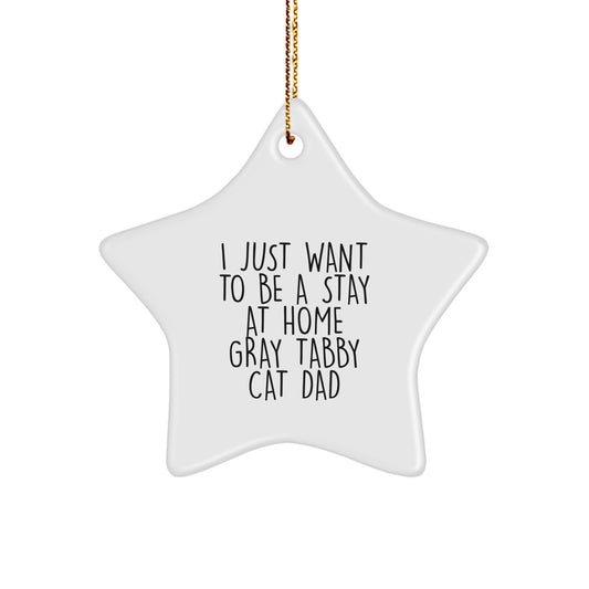 Gray Tabby Cat Star Ornament Funny Quote Gift for Men Women Friends Family Christmas Unique Gifts - Image 1