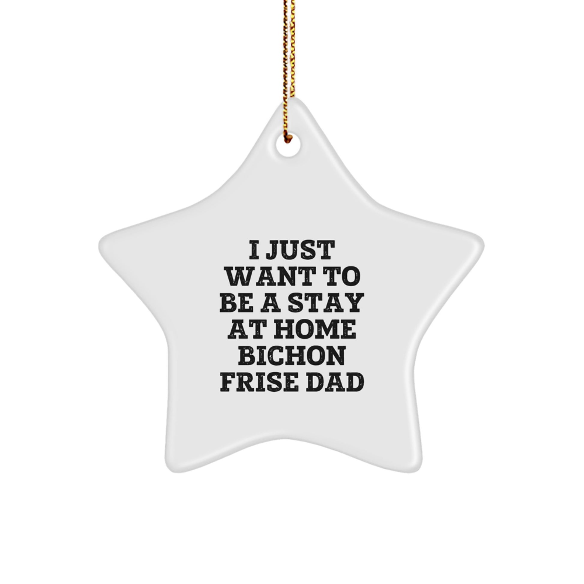 Funny Bichon Frise Dog Gifts from Stay At Home Dad for Christmas - Star Ornament - Image 1