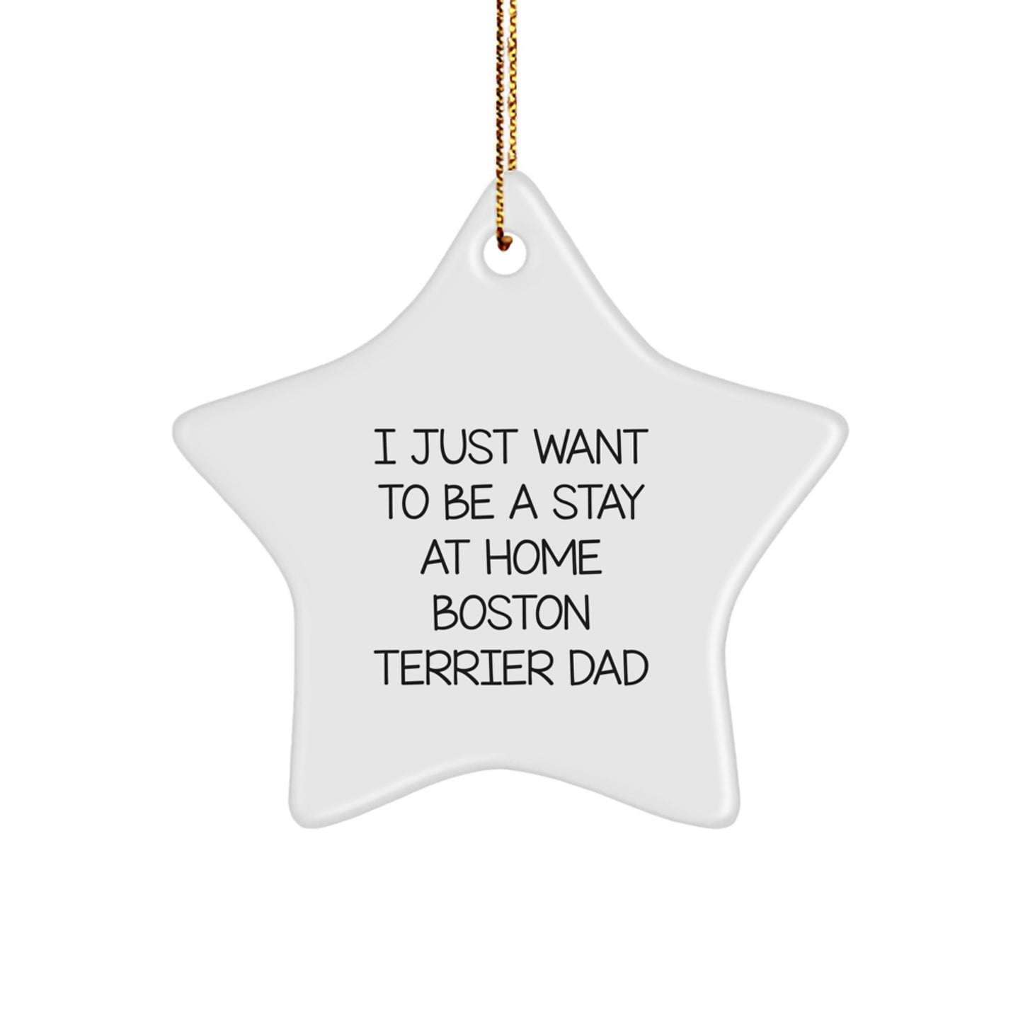 Funny Boston Terrier Dad Gifts from Men to Boston Terrier Dog Lovers, Cute Star Ornament for Christmas Unique Gifts for Friends, Family or Coworkers - Image 1