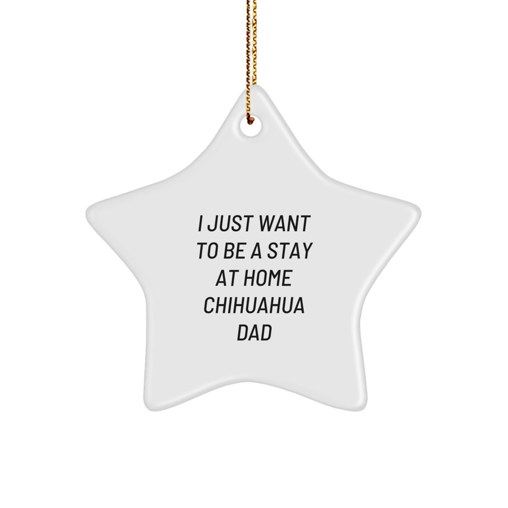 Funny Chihuahua Dad Gifts for Men, Star Ornament from Family, 'I Just Want To Be A Stay At Home Chihuahua Dad', Christmas Unique Gifts for Chihuahua Dog Lovers - Image 1