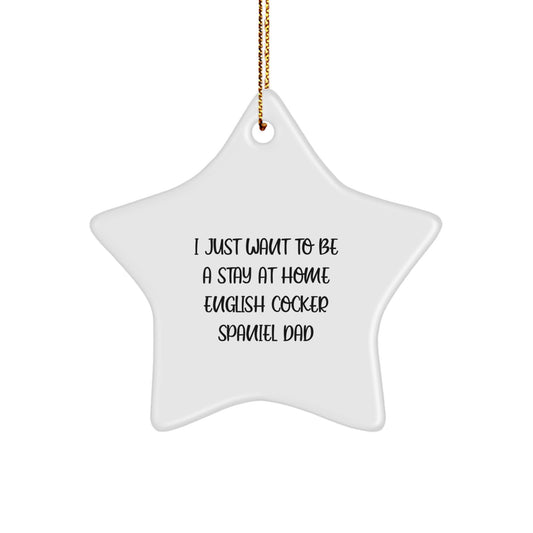 English Cocker Spaniel Dog Dad Star Ornament Funny Gift from Friends, Christmas Unique Gifts, English Cocker Spaniel Dog Lover - Image 1