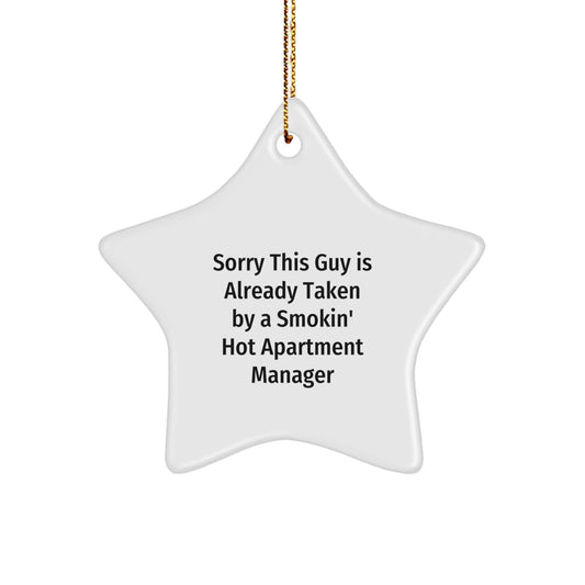 Funny Gifts from Friends for the Apartment Manager - Smokin' Hot Christmas Decorations - White Star Ornament - Image 1