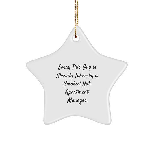 Funny Apartment Manager Gifts from Men, Funny Star Ornament for Apartment Manager, Christmas Unique Gift Ideas for Apartment Manager - Image 1