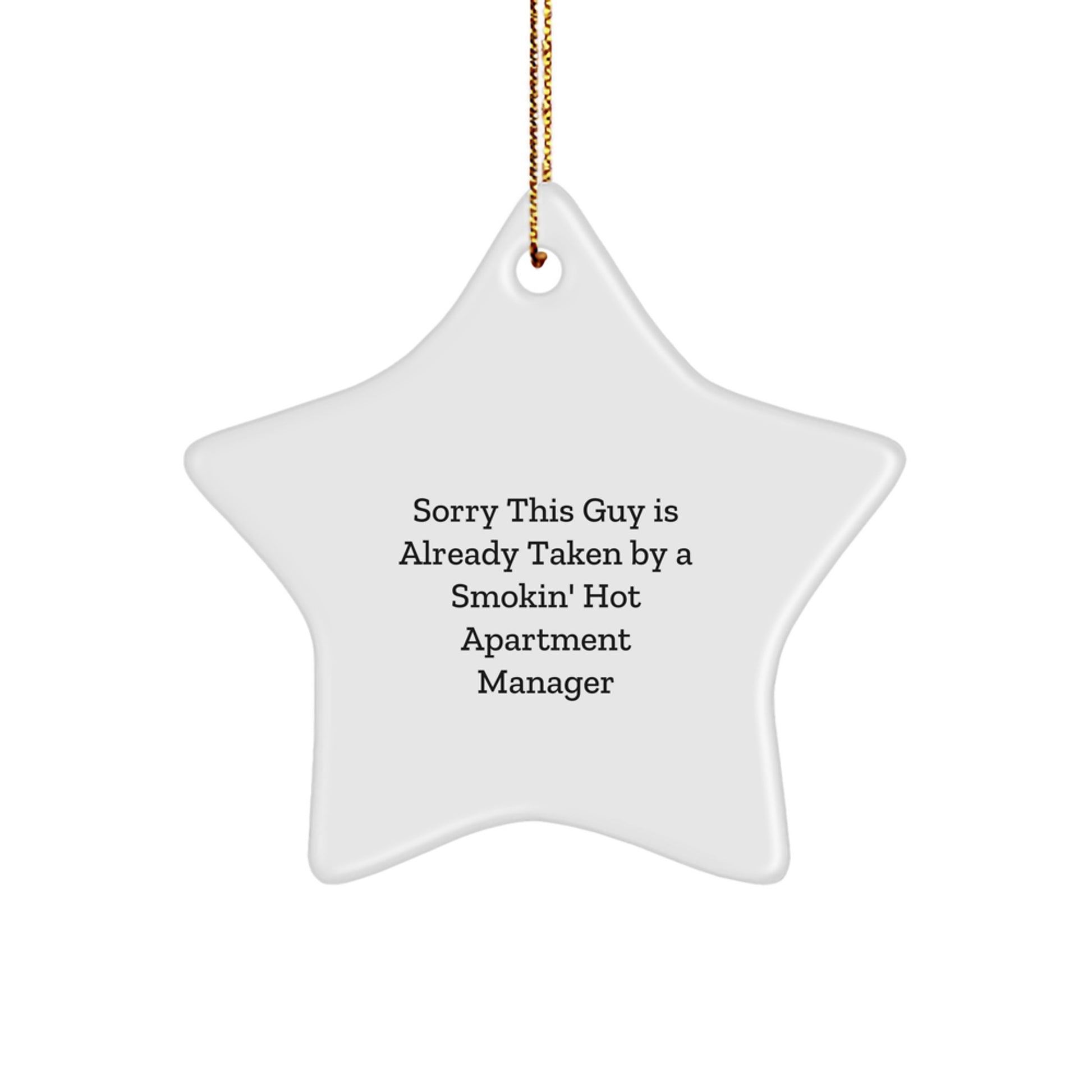 Funny Quote Star Ornament Gifts from Men to Apartment Manager Friends at Christmas - Image 1