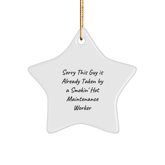 Funny Maintenance Worker Gifts, Star Ornament for Men, Gifts from Friends to Maintenance Worker, Funny Christmas Unique Gifts - Image 1