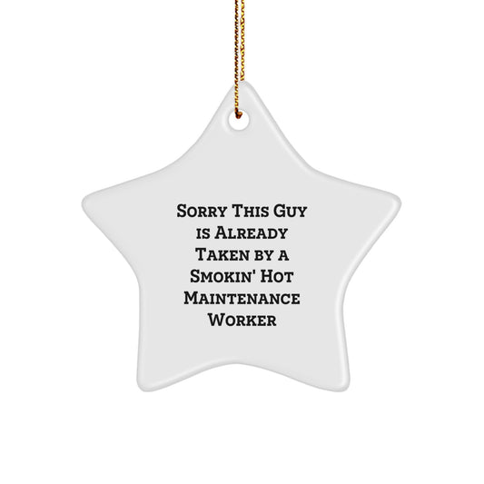Funny Maintenance Worker Star Ornament Gifts from Friends for Christmas Unique Decoration - Image 1