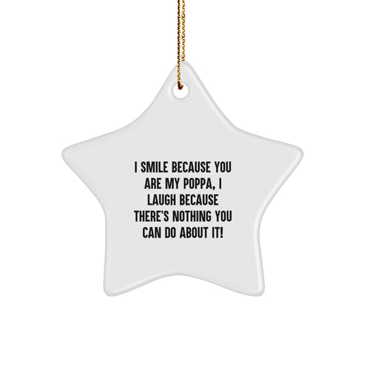 Funny Poppa Gifts from Family for Poppa Star Ornament Quote Christmas Decorations - Image 1