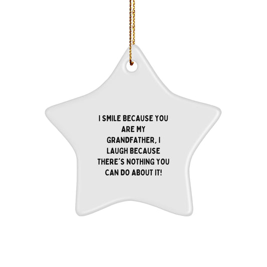 Grandfather Star Ornament Funny Gift for Him from Family Friends on Christmas - Image 1