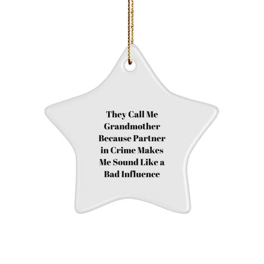 Funny Grandmother Gifts, Unique Star Ornament, Christmas Unique Gifts from Family - Image 1