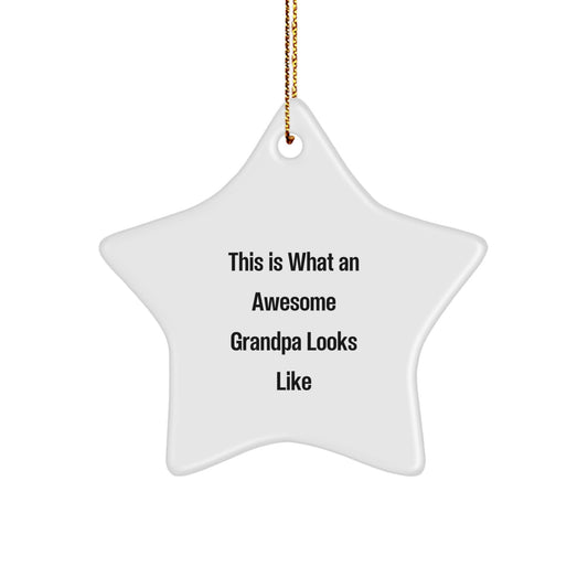 Funny Grandpa Gifts from Family - This Is What An Awesome Grandpa Looks Like, Star Ornament Christmas Unique Gifts for Grandpa Men - Image 1