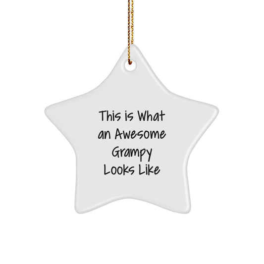 Gifts from Family, Funny Grampy Star Ornament for Men, Unique Christmas Unique Gifts for Him - Image 1