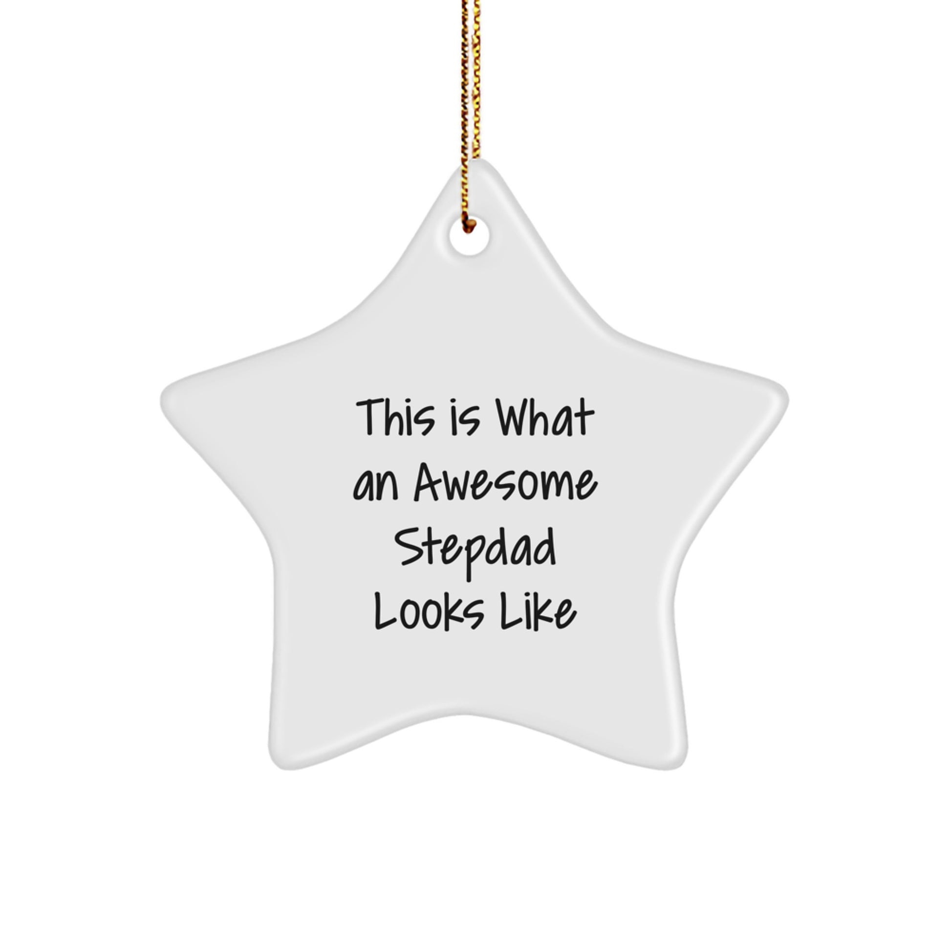 Funny Stepdad Gifts from Family - This Is What An Awesome Stepdad Looks Like Star Ornament for Christmas - Image 1