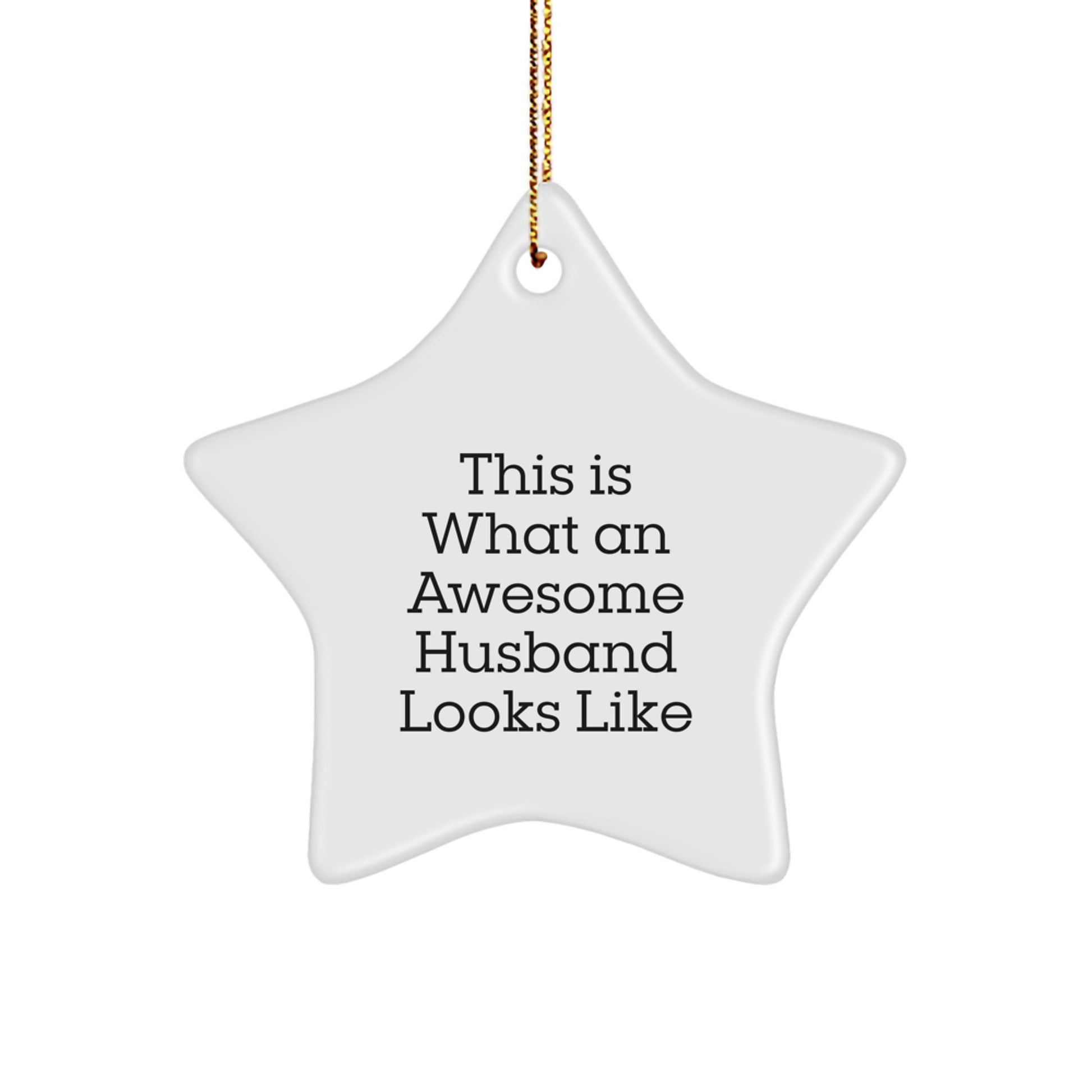 Funny Husband Gifts This Is What An Awesome Husband Looks Like Star Ornament for Christmas - Image 1