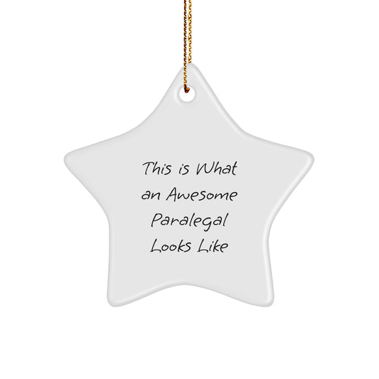 Funny Paralegal Christmas Star Ornament Gifts from Men to Paralegals, Office Decorations for Women, Coworkers, Friends, and Family - Image 1