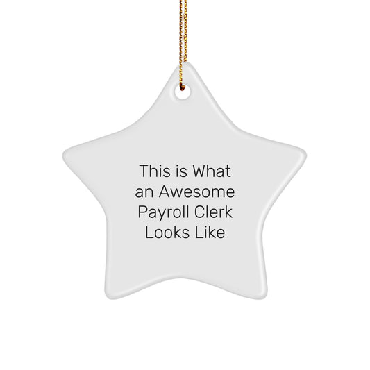 Funny Payroll Clerk Gifts, This Is What An Awesome 'Star' Looks Like, Christmas Unique Ornament for Payroll Clerks from Men - Image 1