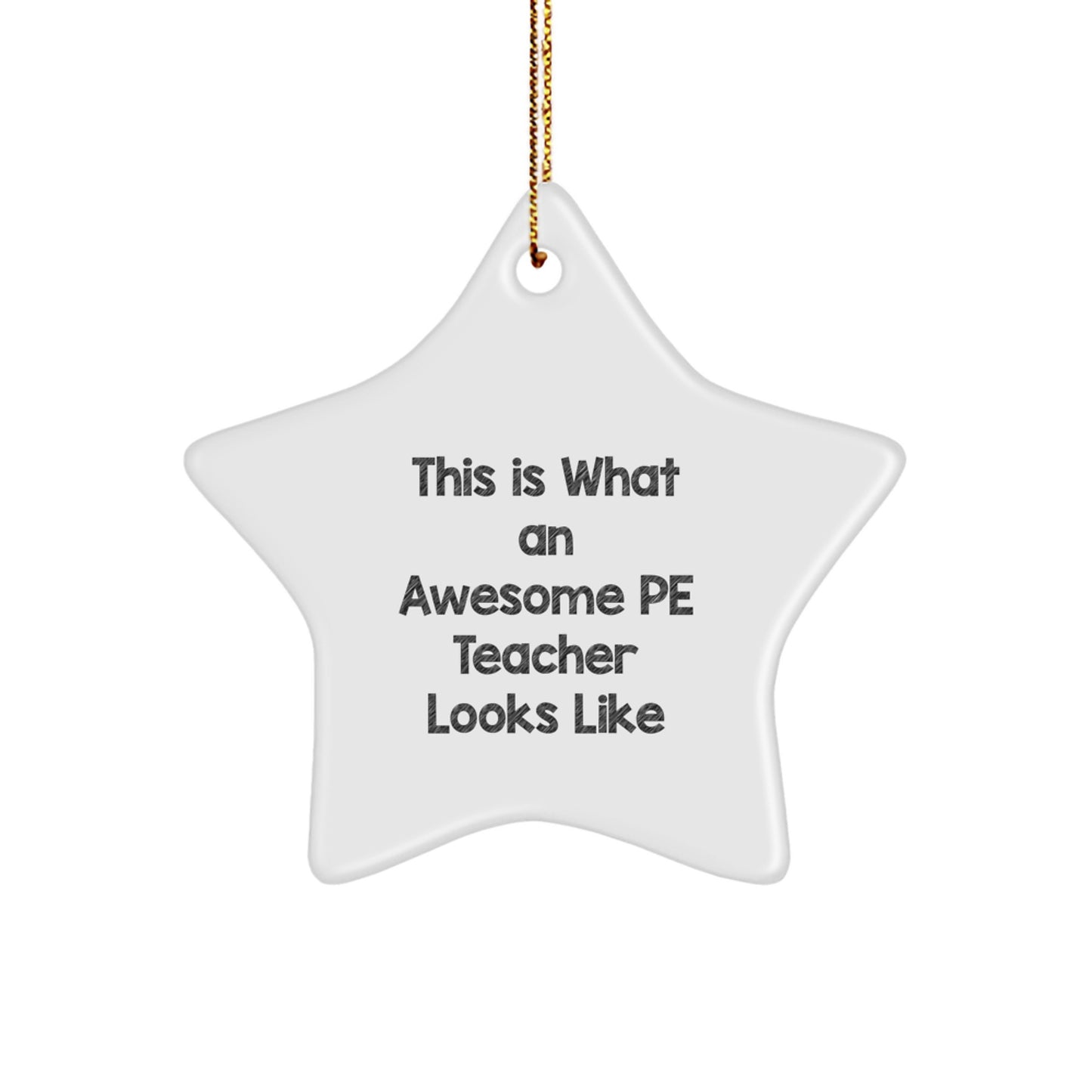 Funny Inspirational PE Teacher Star Ornament Gifts for Men Women Friends Christmas Unique Gifts from Family - Image 1