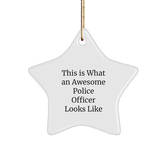 Funny Gifts from Men to Police Officer Friends, Awesome Police Officer Star Ornament, Christmas Unique Gifts - Image 1