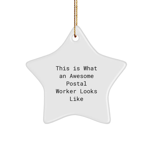 Funny Quotes for Postal Workers Christmas Unique Gifts from Friends, Funny Star Ornament for Postal Worker, Inspirational Gifts for Men, Friends, Coworkers, Family - Image 1