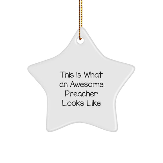 Funny Preacher Gifts from Friends, Inspirational Star Ornament for Preachers, Christmas Unique Gifts - Image 1