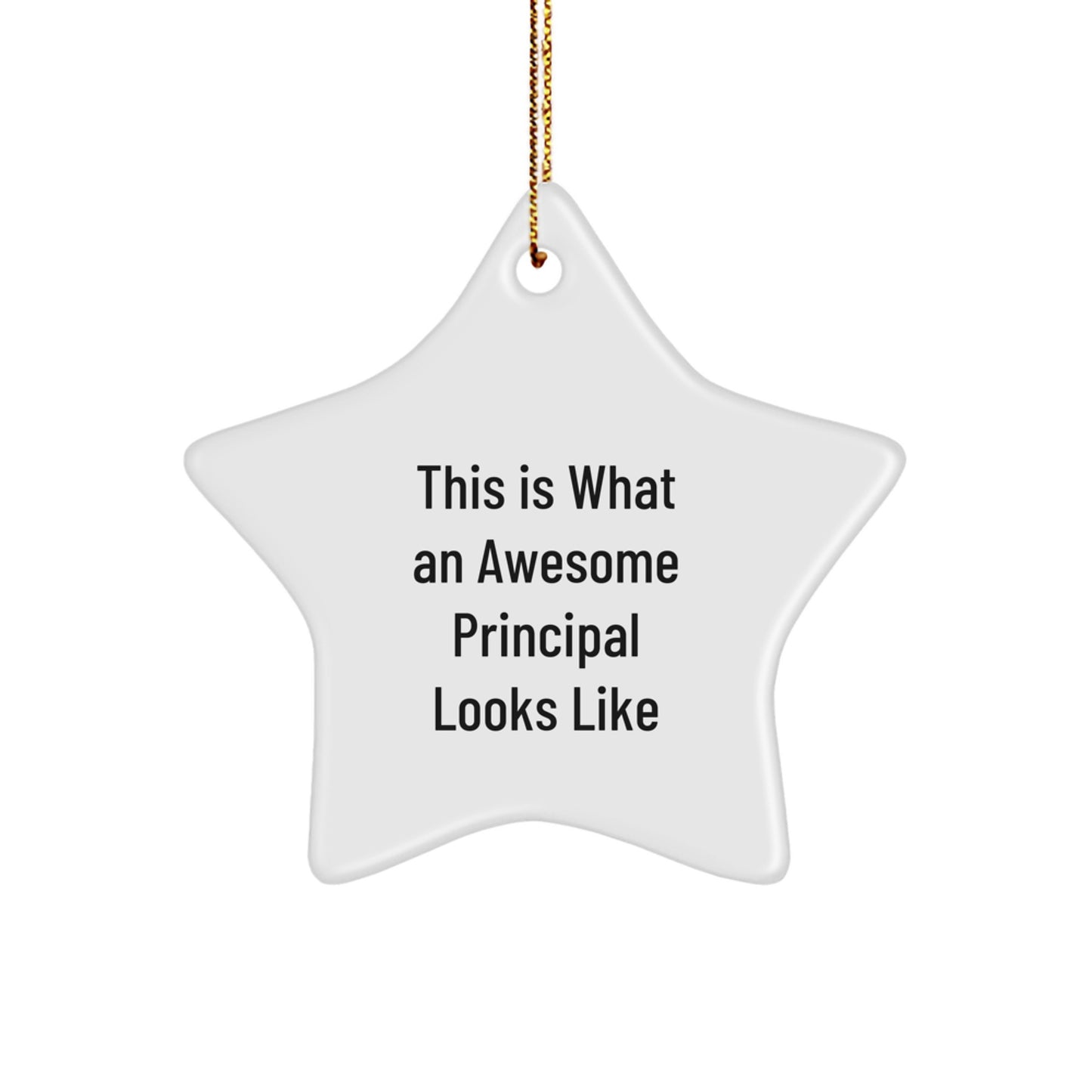 Funny Principal Gifts from Friends for Christmas Unique Star Ornament with This Is What An Awesome Principal Looks Like Quote - Image 1