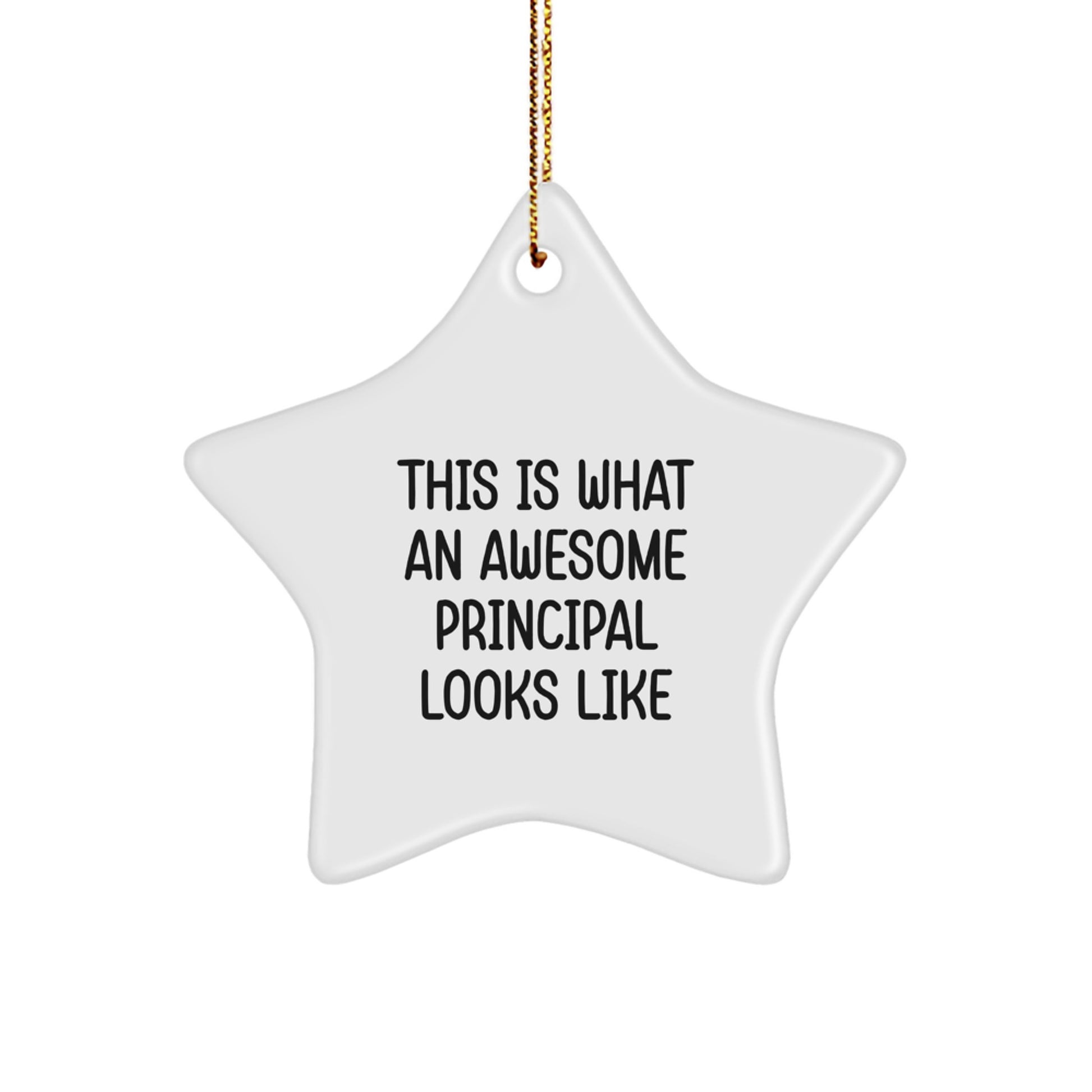 Funny Inspirational Gifts from Friends for Awesome Principal Star Ornament, This Is What An Awesome Principal Looks Like Christmas Decorations - Image 1