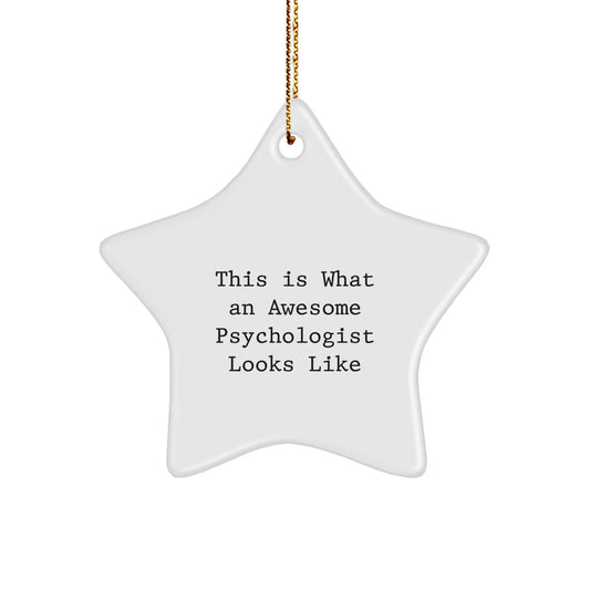 Funny Psychologist Gifts from Family for Office - This Is What Awesome Looks Like Star Ornament, Christmas Unique Decorations for Friends or Coworkers - Image 1