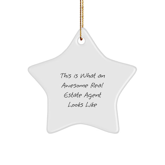 Gifts from Friends for Real Estate Agents, This Is What an Awesome Star Ornament Looks Like, Funny Christmas Decor - Image 1
