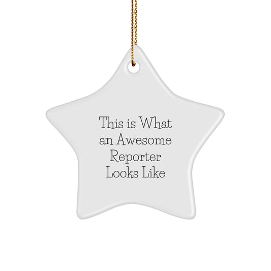 Reporter Star Ornament Gifts from Friends to Men, This Is What An Awesome Reporter Looks Like, Christmas Unique Gifts - Image 1