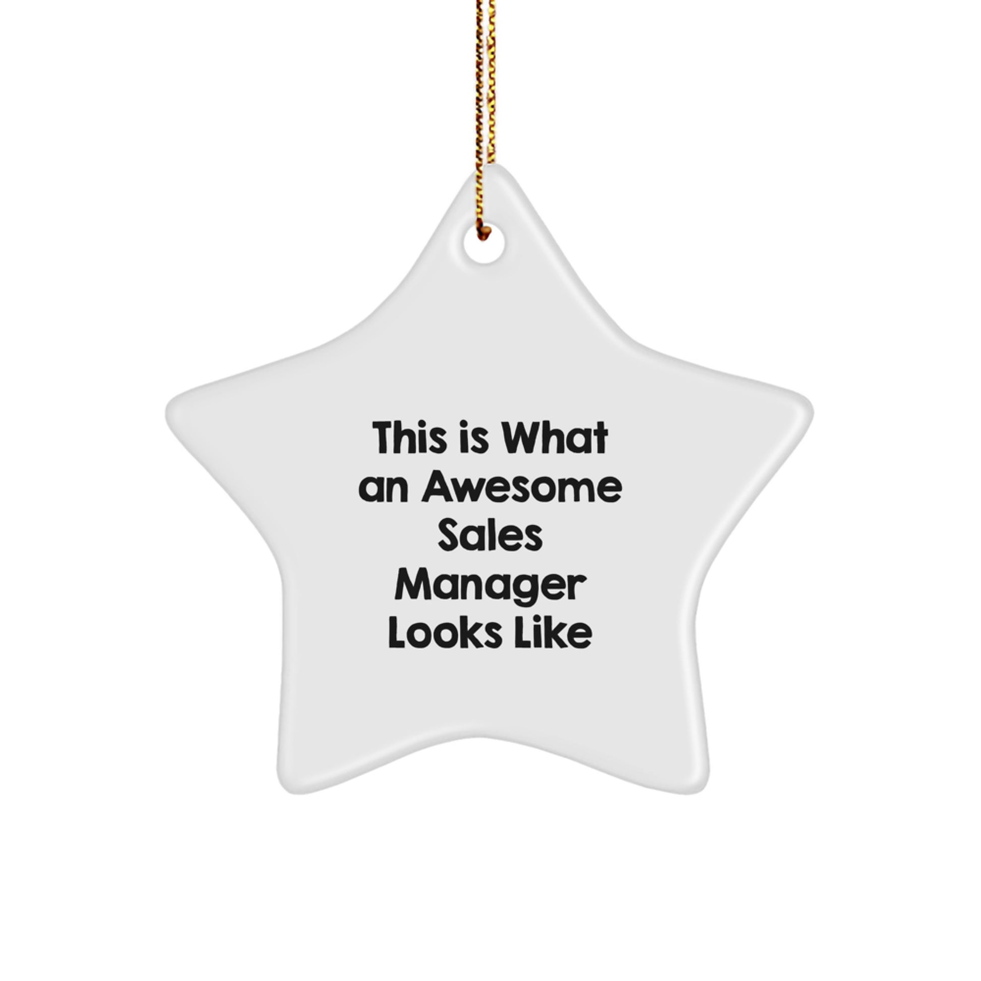 Funny Sales Manager Gifts, This Is What An Awesome Sales Manager Looks Like, White Star Ornament for Christmas, Gifts from Friends, Gifts for Sales Manager - Image 1