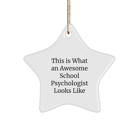 Funny School Psychologist Star Ornament Gifts from Friends to Awesome School Psychologists for Christmas Unique Presents - Image 1