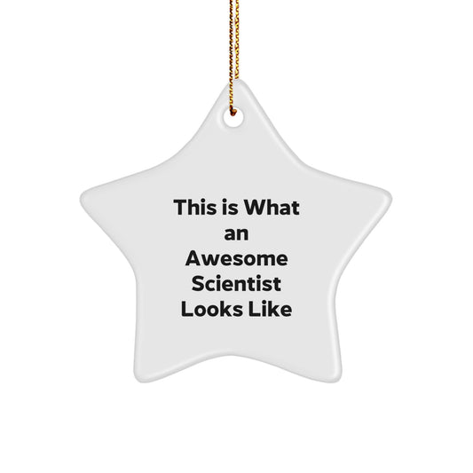 Funny Scientist Gifts from Friends Christmas Unique Star Ornament for Scientist - Image 1