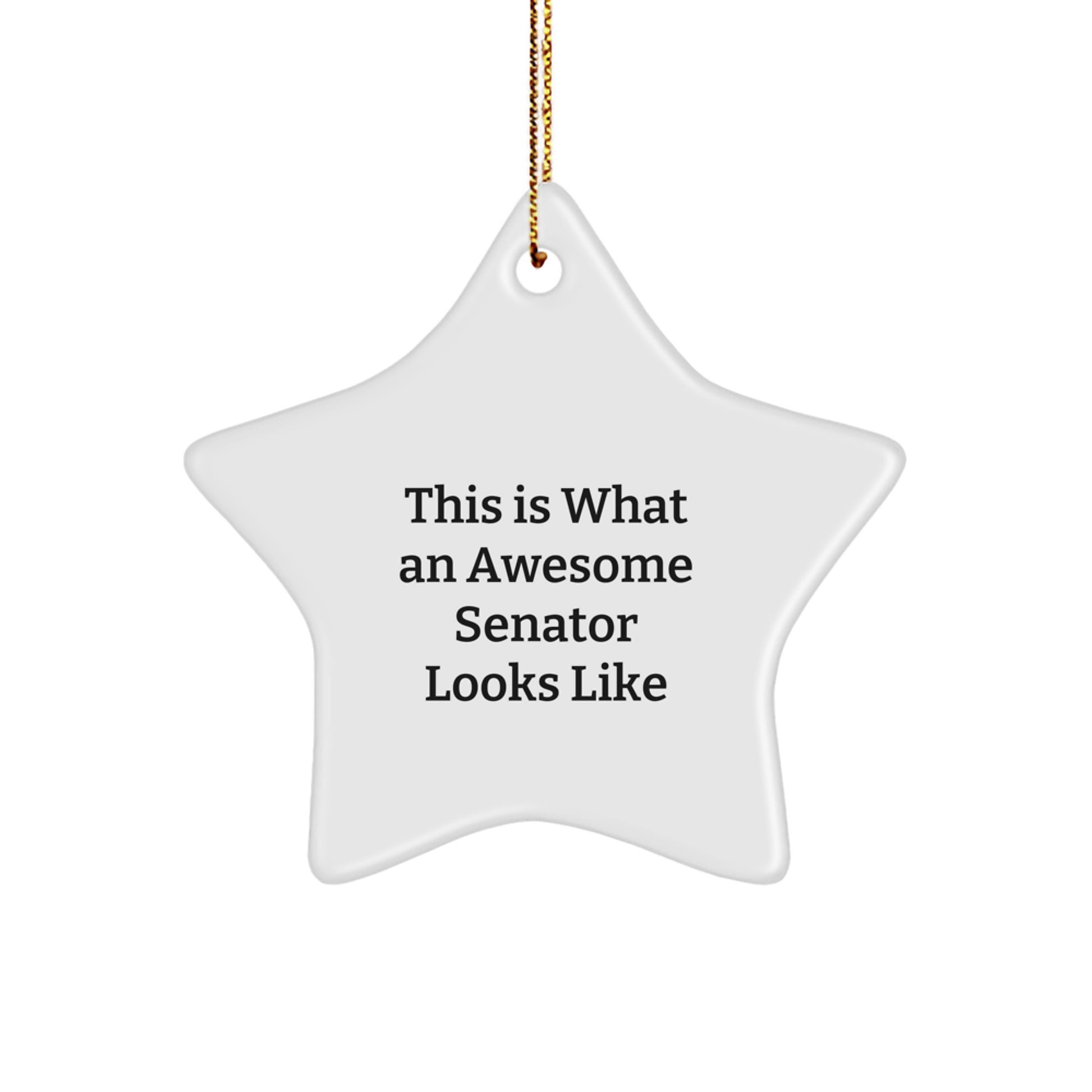 Senator Gifts - This Is What An Awesome Star Ornament Looks Like, Funny Quote, White Star Shaped MDF, Perfect for Christmas, Gifts from Family, Gifts for Senator - Image 1