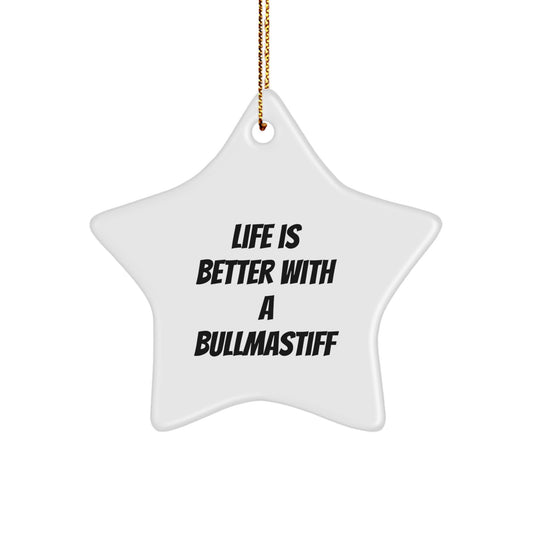 Bullmastiff Dog Lover Gifts from Friends and Family - Inspirational Star Ornament for Christmas - Image 1
