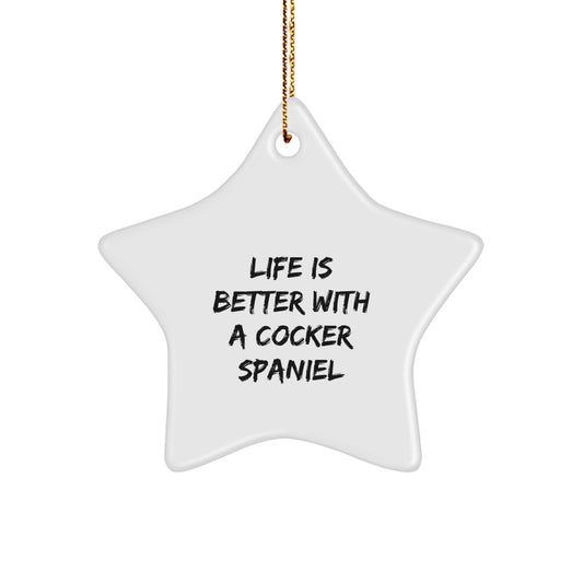 Cocker Spaniel Dog Gifts, Funny Quote Star Ornament, Gifts from Family, Gifts for Dog Lovers Christmas Unique Gifts - Image 1