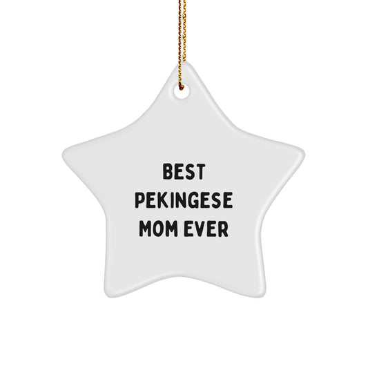 Funny Pekingese Dog Mom Star Ornament for Christmas Unique Gifts from Friends to Family - Image 1