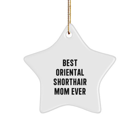 Funny Oriental Shorthair Cat Gifts from Mom for Christmas Unique Star Ornament - Image 1