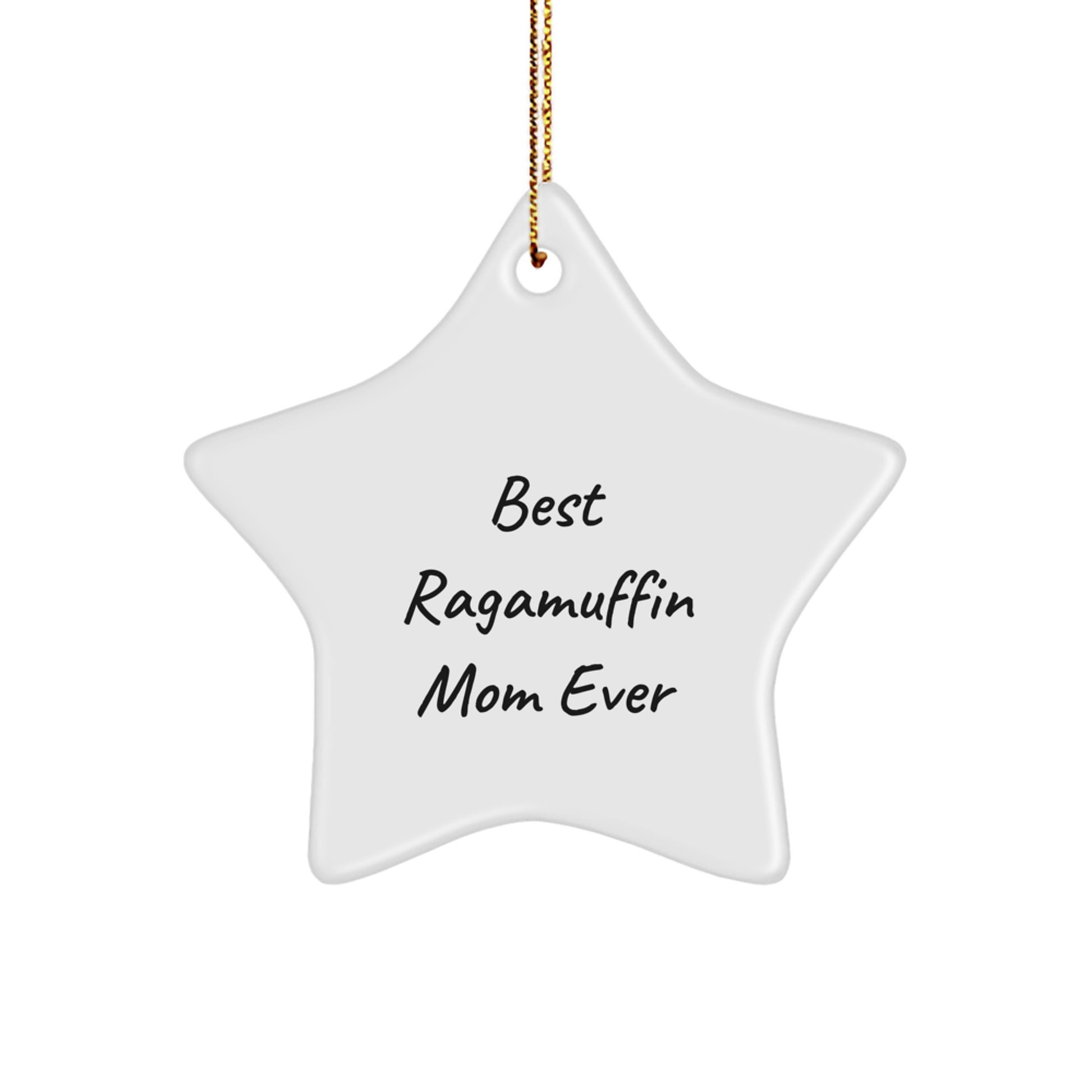 Funny Ragamuffin Cat Gifts for Christmas Star Ornament from Mom - Image 1