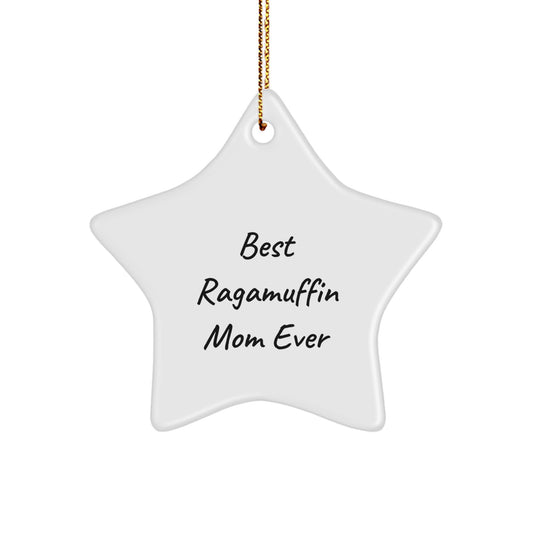Funny Ragamuffin Cat Gifts for Christmas Star Ornament from Mom - Image 1