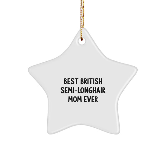 Funny British Semi-Longhair Cat Star Ornament, Gifts for British Semi-Longhair Cat Lovers, Christmas Unique Gifts from Friends to Family - Image 1