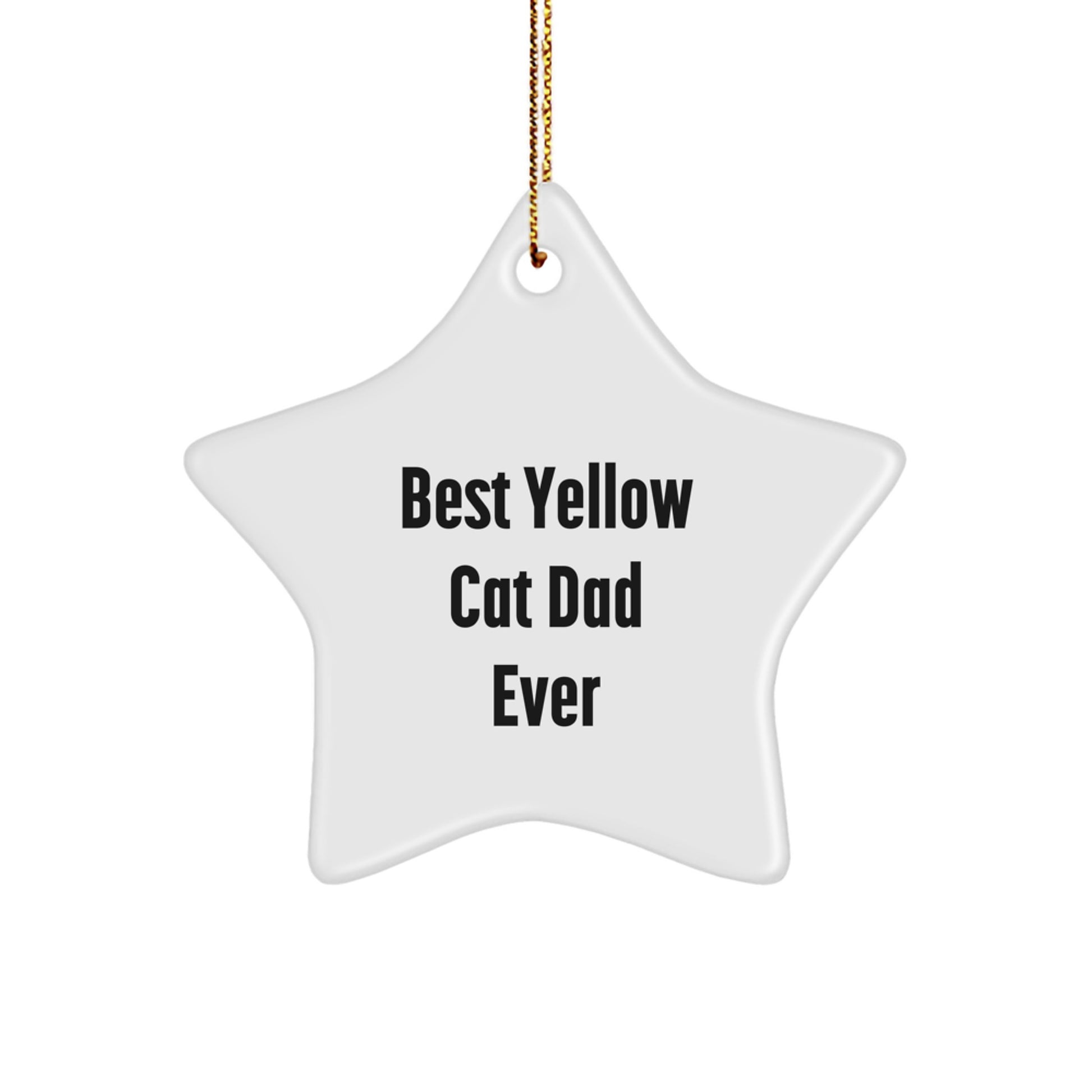 Funny Yellow Cat Dad Ever Gifts from Friends to Family Star Ornament for Christmas - Image 1