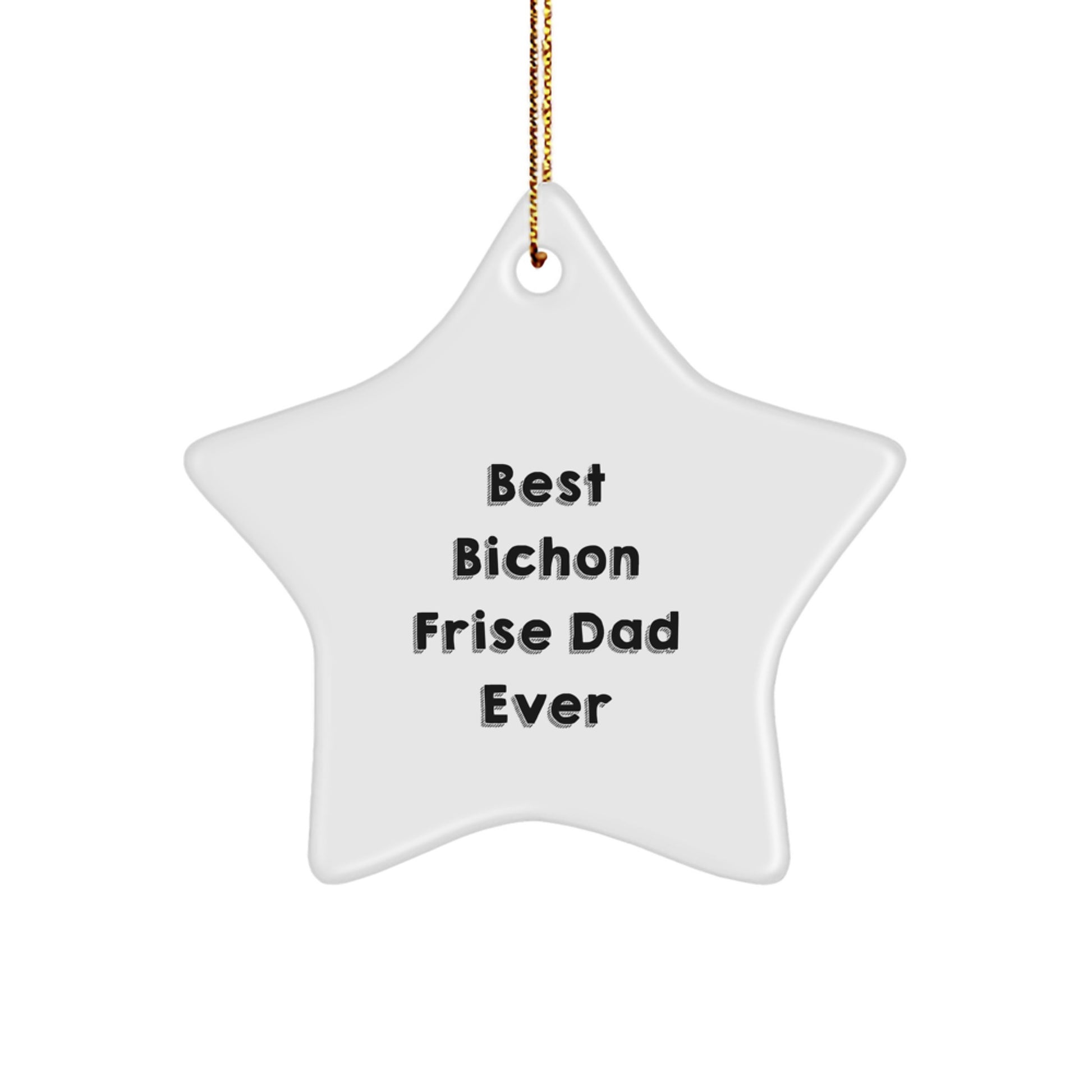 Funny Bichon Frise Dog Gifts for Christmas, Best Dad Ever Star Ornament from Gifts for Men, Women, Friends, Family, and Coworkers - Image 1