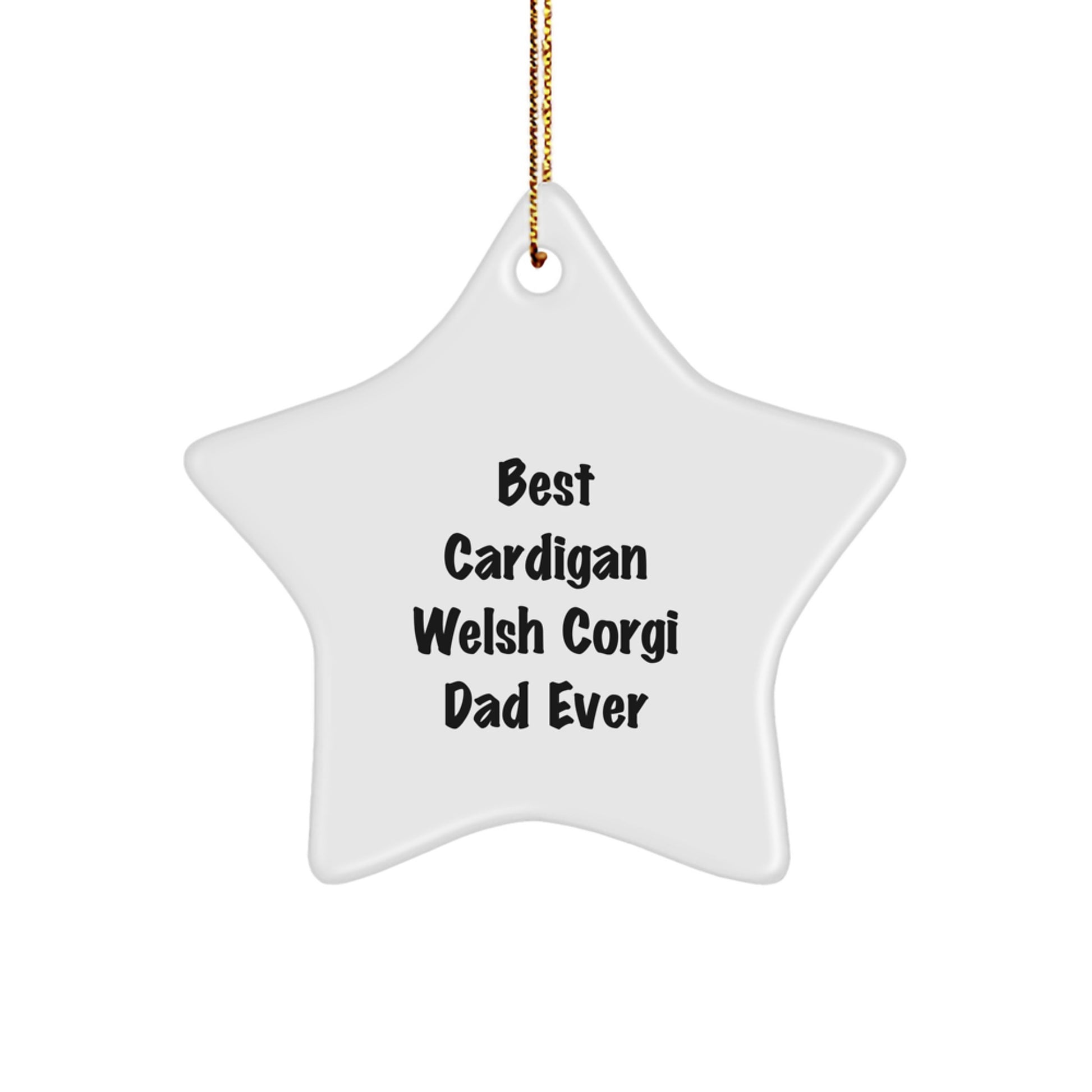 Funny Cardigan Welsh Corgi Dad Ever Star Ornament Gifts from Family for Christmas - Image 1