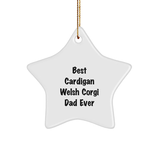 Funny Cardigan Welsh Corgi Dad Ever Star Ornament Gifts from Family for Christmas - Image 1