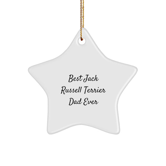 Funny Jack Russell Terrier Dog Gifts from Dad, Star Ornament for Best Jack Russell Terrier Dad Ever, Christmas Unique Gifts for Friends, Family, or Coworkers - Image 1