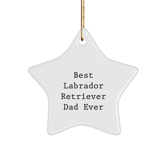 Labrador Retriever Dog Gifts for Dad from Family - 'Best Labrador Retriever Dad Ever' Star Ornament, Funny Christmas Decoration - Image 1