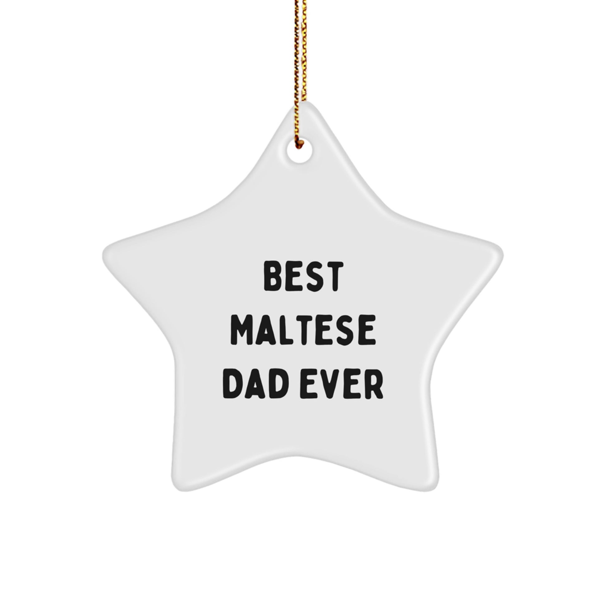 Maltese Dog Lovers' Star Ornament, Funny Quote Gifts from Mom to Best Maltese Dad Ever, Christmas Unique Gifts - Image 1