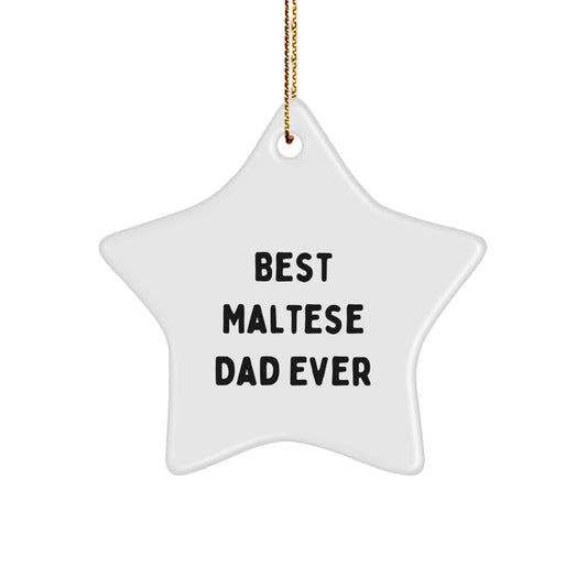 Maltese Dog Lovers' Star Ornament, Funny Quote Gifts from Mom to Best Maltese Dad Ever, Christmas Unique Gifts - Image 1