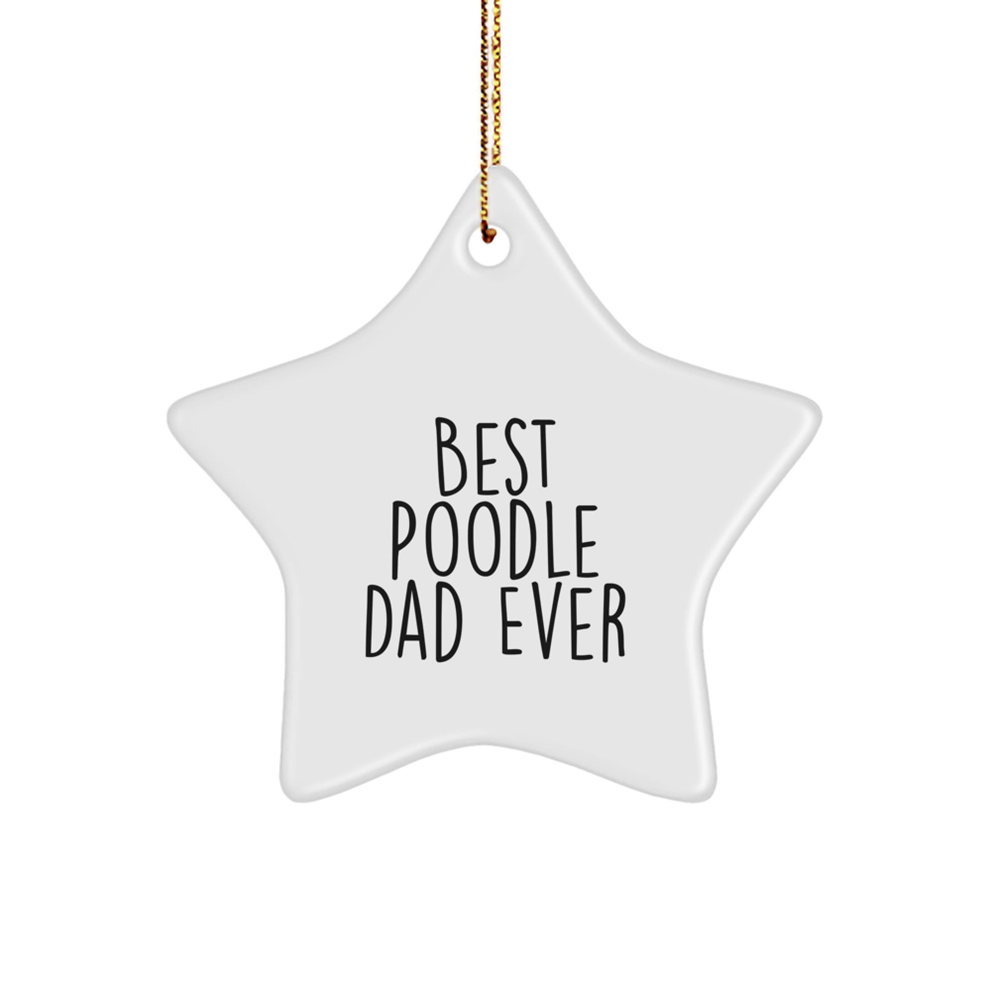 Funny Poodle Dad Ever Gifts from Men to Poodle Dog Friends Best Star Ornament for Christmas Unique Gifts - Image 1