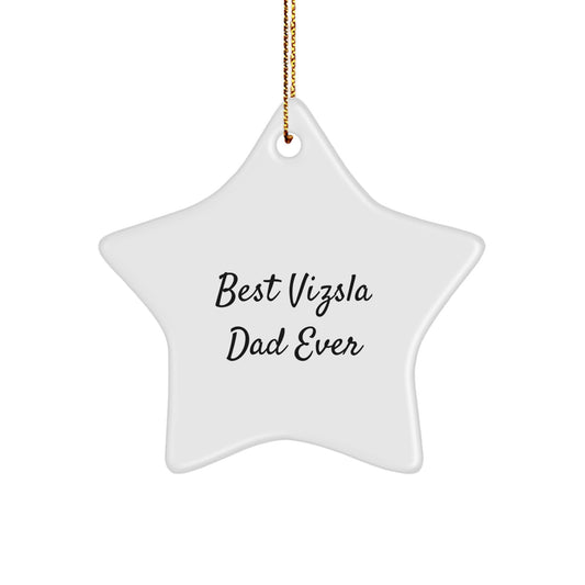 Fun and Unique Vizsla Dog Christmas Star Ornament Gifts from Dad for Best Vizsla Dad Ever, Inspirational Vizsla Dog Lover Gifts - Image 1