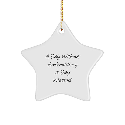Funny Embroidery Star Ornaments Gifts from Men Women for Christmas Unique Embroidery Lovers - Image 1